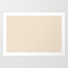 Cream Off White Solid Color Pairs PPG Berkshire Lace PPG1077-1 - All One Single Shade Hue Colour Art Print