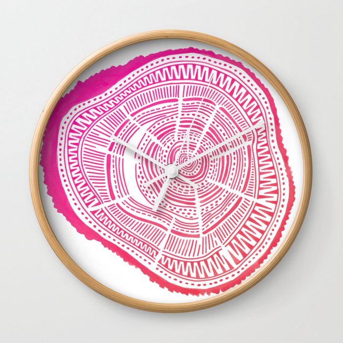 Ponderosa Pine – Pink Ombré Palette Wall Clock