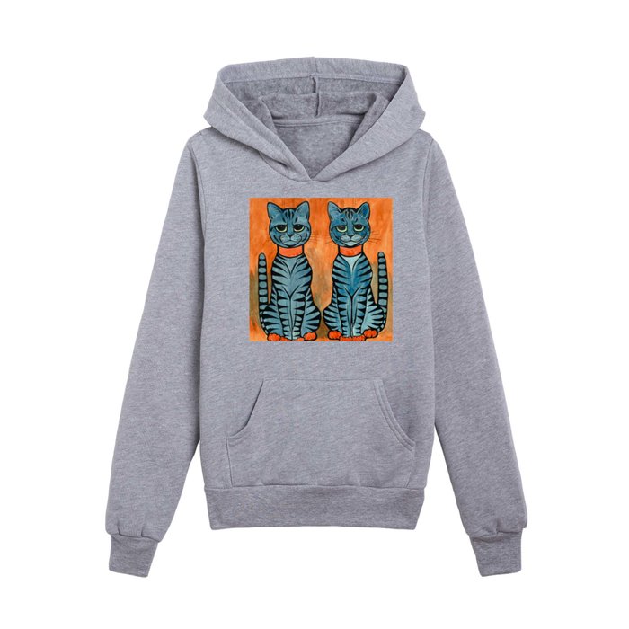 Twins by Louis Wain Kids Pullover Hoodie