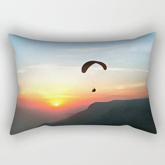 Sunset Paraglide Rectangular Pillow