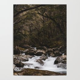 Routeburn Track Waterfalls // Otago NZ Photography Art Print Poster