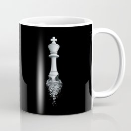 Farewell to the Pale King / 3D render of chess king breaking apart Mug