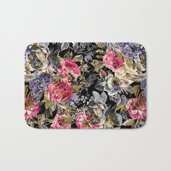 Seamless Floral Pattern Bath Mat