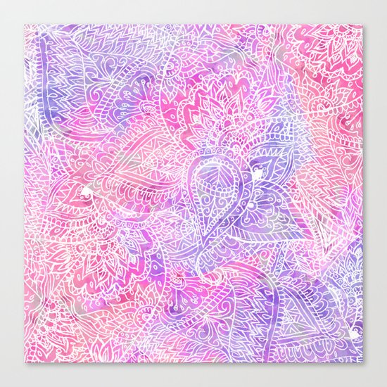 Pink Purple Paisley Love Canvas Print