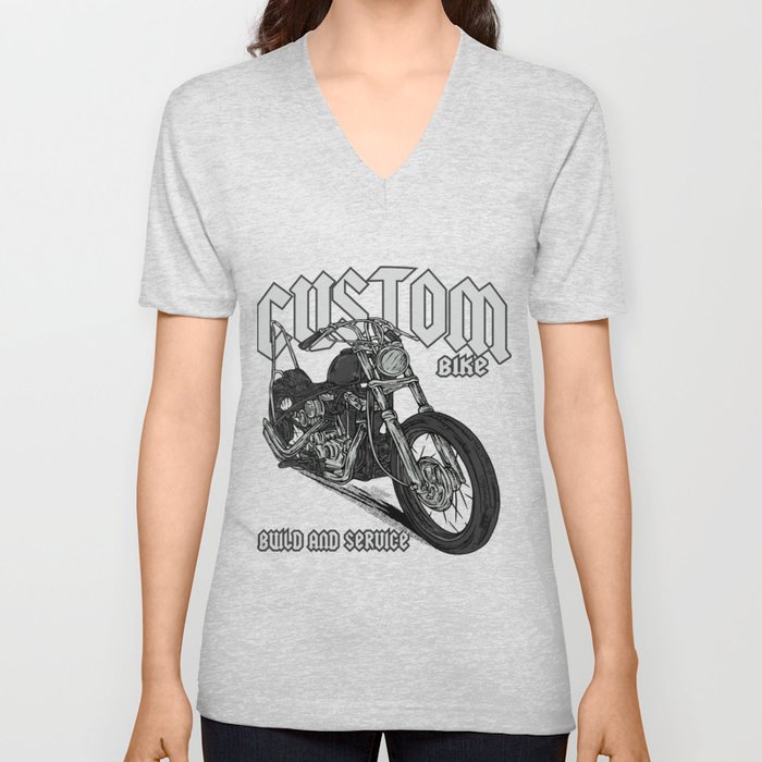 Chopper Bike | Custom Motorcycle V Neck T Shirt