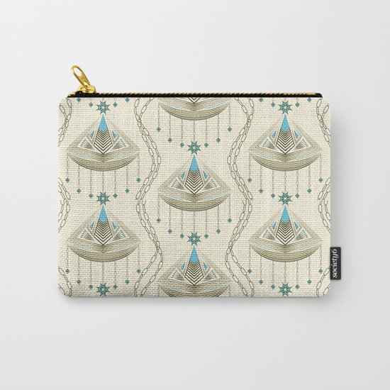 Beautiful medallions with blue appliqués . Carry-All Pouch