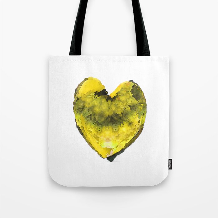 Big Yellow Romantic Heart Art by Sharon Cummings Tote Bag