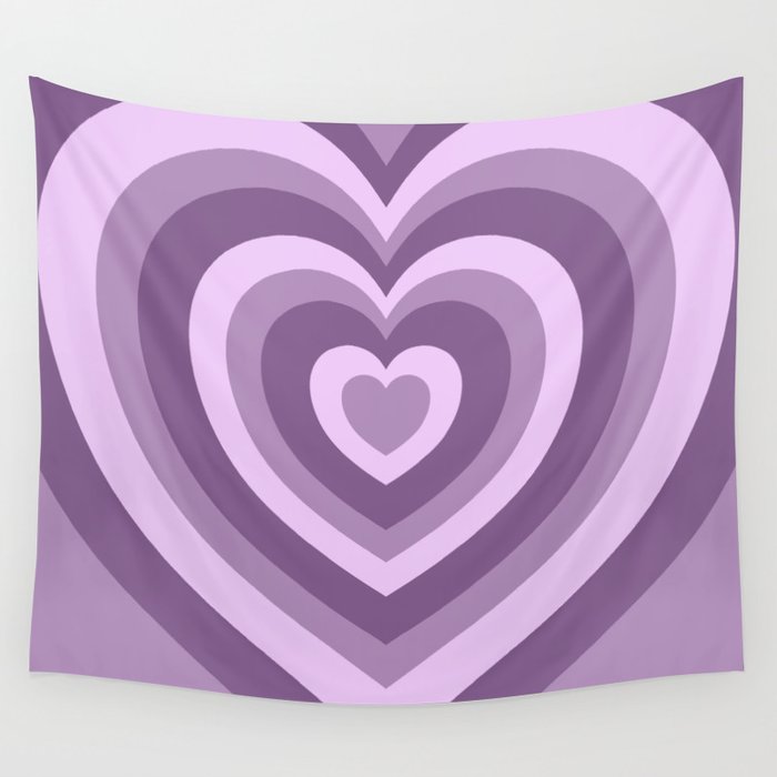 Hypnotic Purple Hearts Wall Tapestry