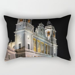 Spain Photography - Catedral De La Almudena Under The Night Sky Rectangular Pillow