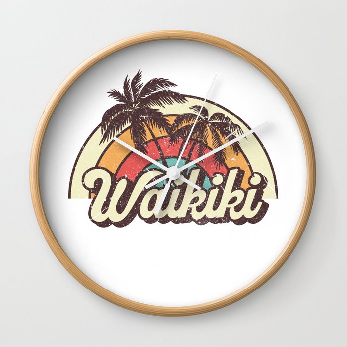 Waikiki beach city Wall Clock