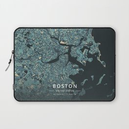 Boston, United States - Cream Blue Laptop Sleeve