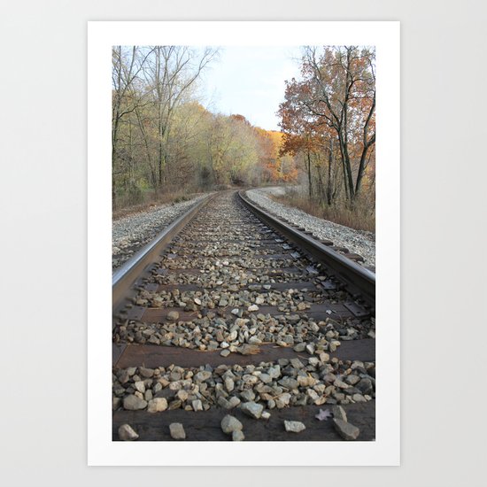 Walking The Railroad Tracks Art Print