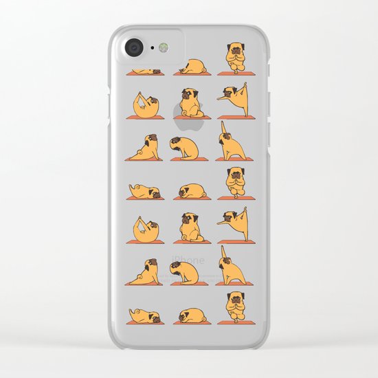 Pug Yoga Clear iPhone Case