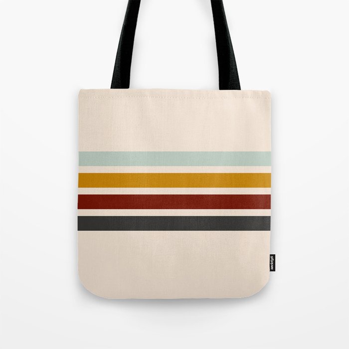 Abstract Minimal Retro Stripes 70s Style - Toshiie Tote Bag