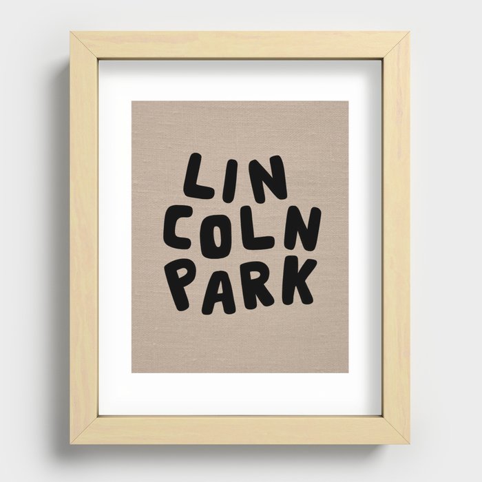 Lincoln Park Linen Brown Recessed Framed Print