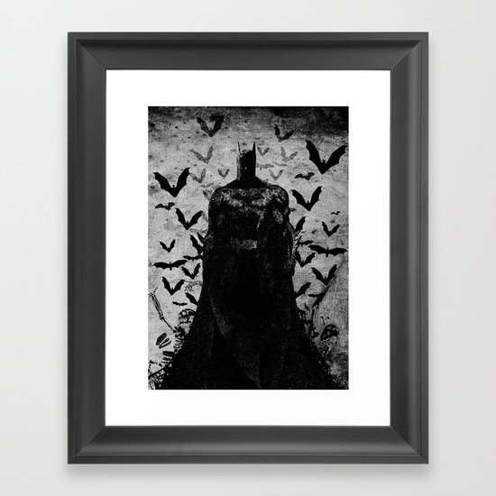 The night rises B&W Framed Art Print