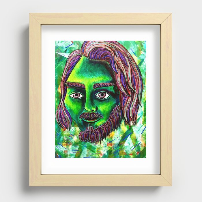 Green Zane Recessed Framed Print