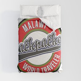 Malawi backpacker world traveler logo. Comforter