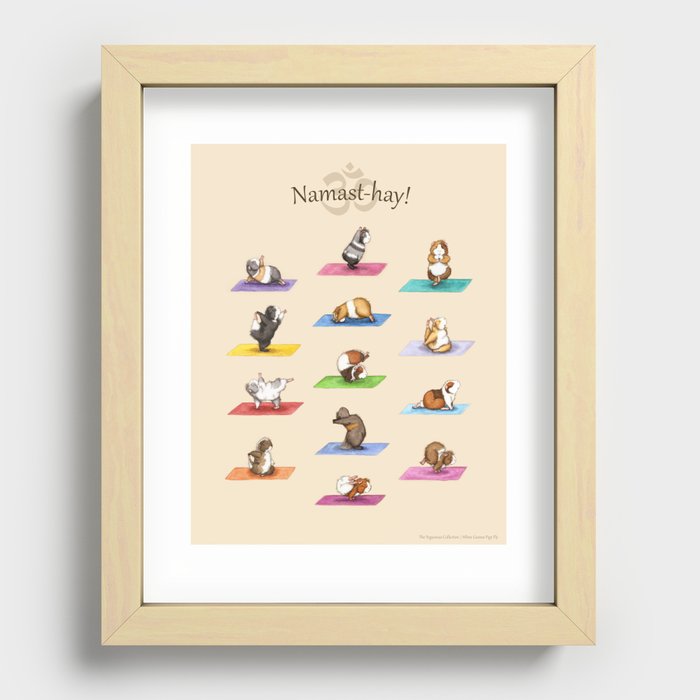 The Yoguineas - Yoga Guinea Pigs - Namast-hay! Recessed Framed Print