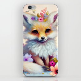 Fox in Flowers - Nursery Art iPhone Skin