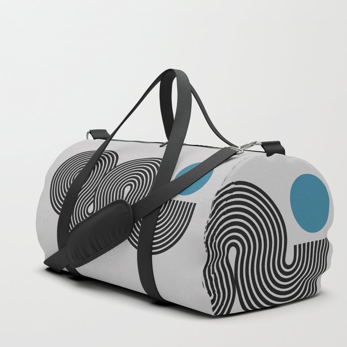 Abstraction_MOON_SUN_BLUE_BLACK_LINE_POP_ART_0509A Duffle Bag