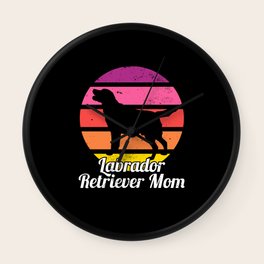 Labrador Retriever Mom I Retro Retriever Mom Wall Clock