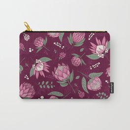 Protea Garden Burgundy Carry-All Pouch