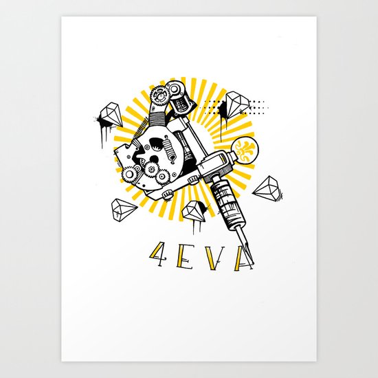 Tattoos and Diamonds are Forever Art Print