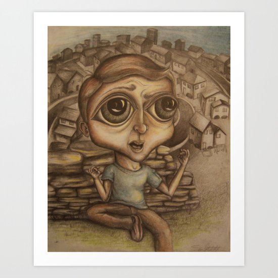 Boy on the Hill Art Print