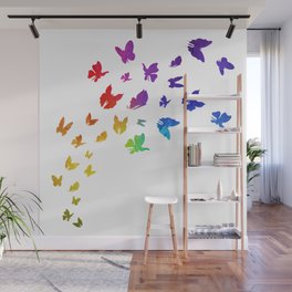 Rainbow Butterflies Wall Mural