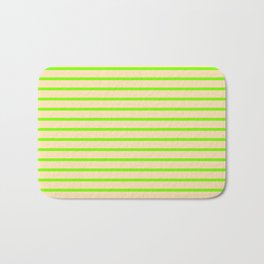 [ Thumbnail: Green and Beige Colored Lines/Stripes Pattern Bath Mat ]