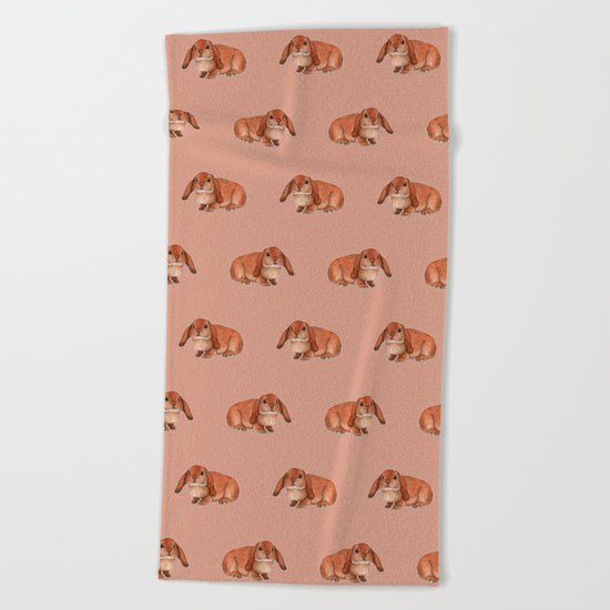 Red rabbit ram Beach Towel