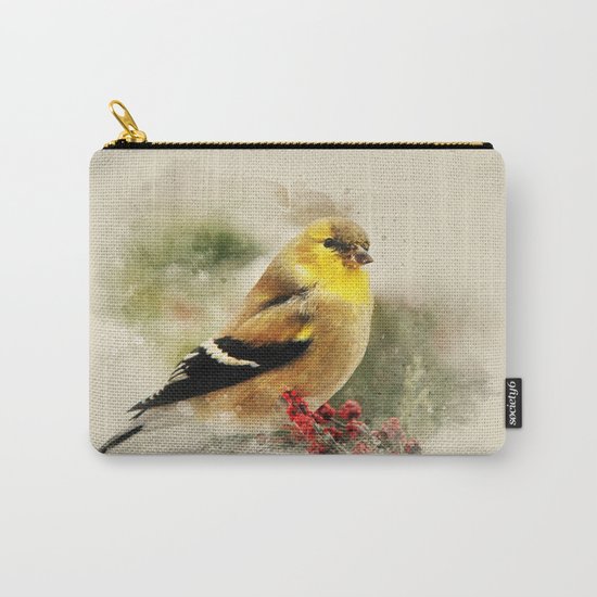 Goldfinch Watercolor Art Carry-All Pouch