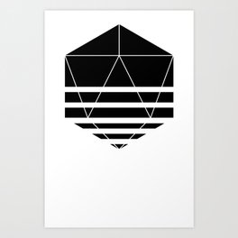 d20 Horizon (Black) Art Print