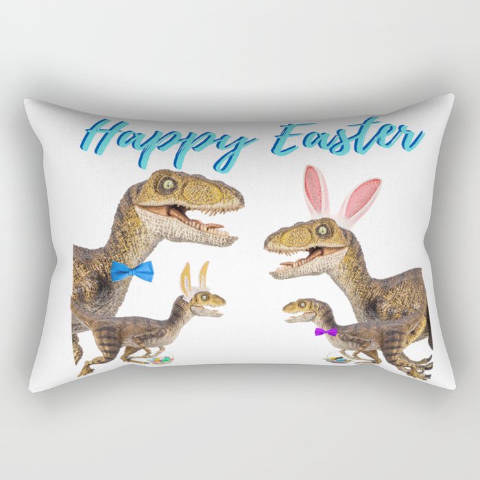 Happy Easter Dinosaurs Rectangular Pillow
