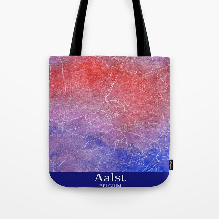 Aalst Watercolor Map Tote Bag