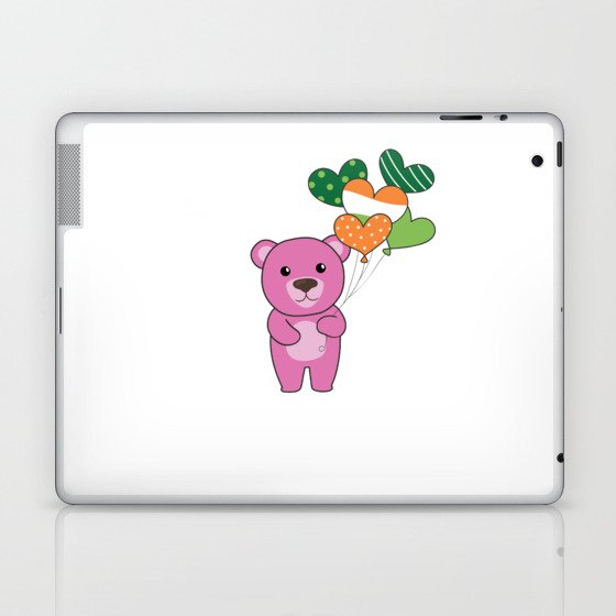 Bear With Ireland Balloons Cute Animals Happiness Laptop & iPad Skin