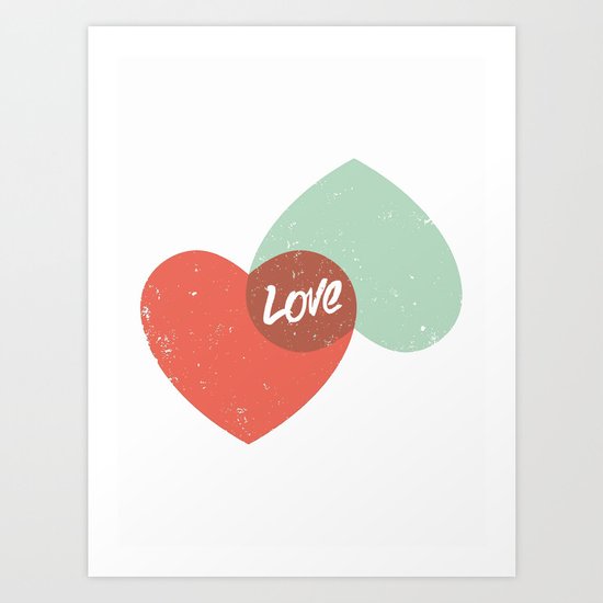 Two lovely hearts Art Print