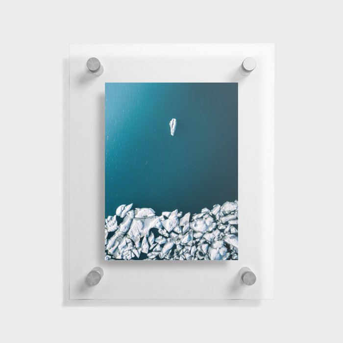 Minimalist Ice Bergs in the blue Ocean Floating Acrylic Print