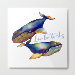 Love the Whales Metal Print