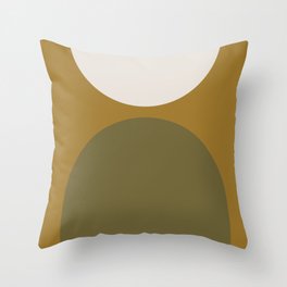 Mid-Century Modern Arches in Green Throw Pillow