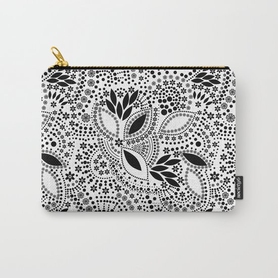 Black and white polka dot pattern . Carry-All Pouch