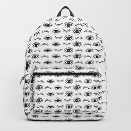 Hand drawn Eye Pattern - Black and White Backpack