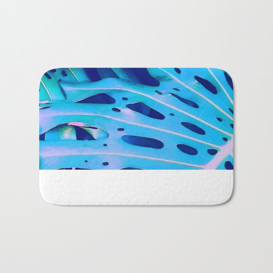 Monstera Blue Bath Mat