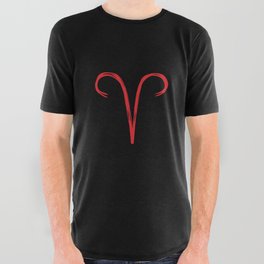Aries The Ram Red & Black All Over Graphic Tee