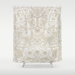 William Morris Vintage Lodden Antique Beige & Ivory Shower Curtain