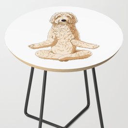 Meditating Labradoodle Dog Side Table