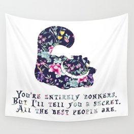 Alice floral designs - Cheshire cat entirely bonkers Wall Tapestry
