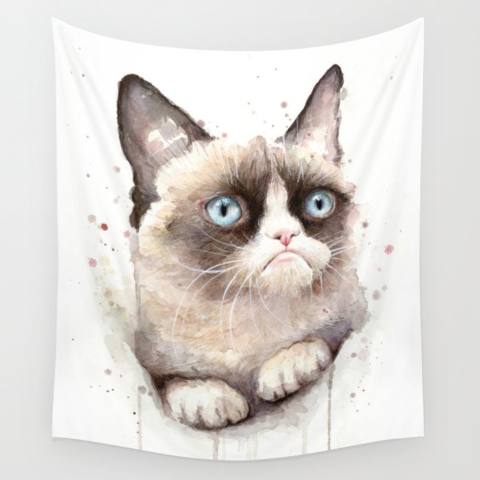 Angry Cat Wall Tapestry