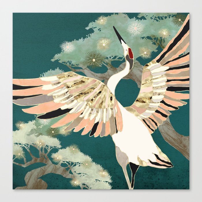 Golden Crane Canvas Print